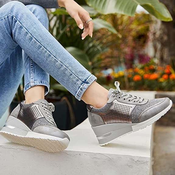 Amelia: Orthopädische Keilabsatz-Turnschuhe mit hohem Absatz