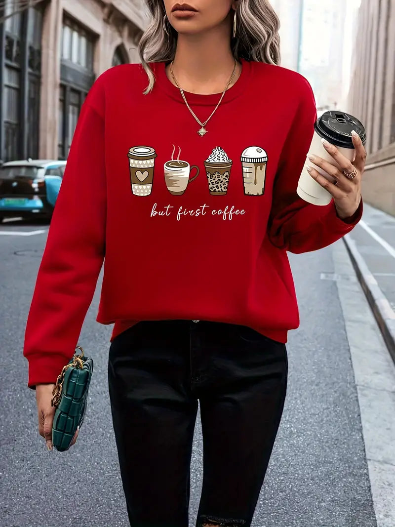 Kaffee-Sweatshirt für Damen von Fudus