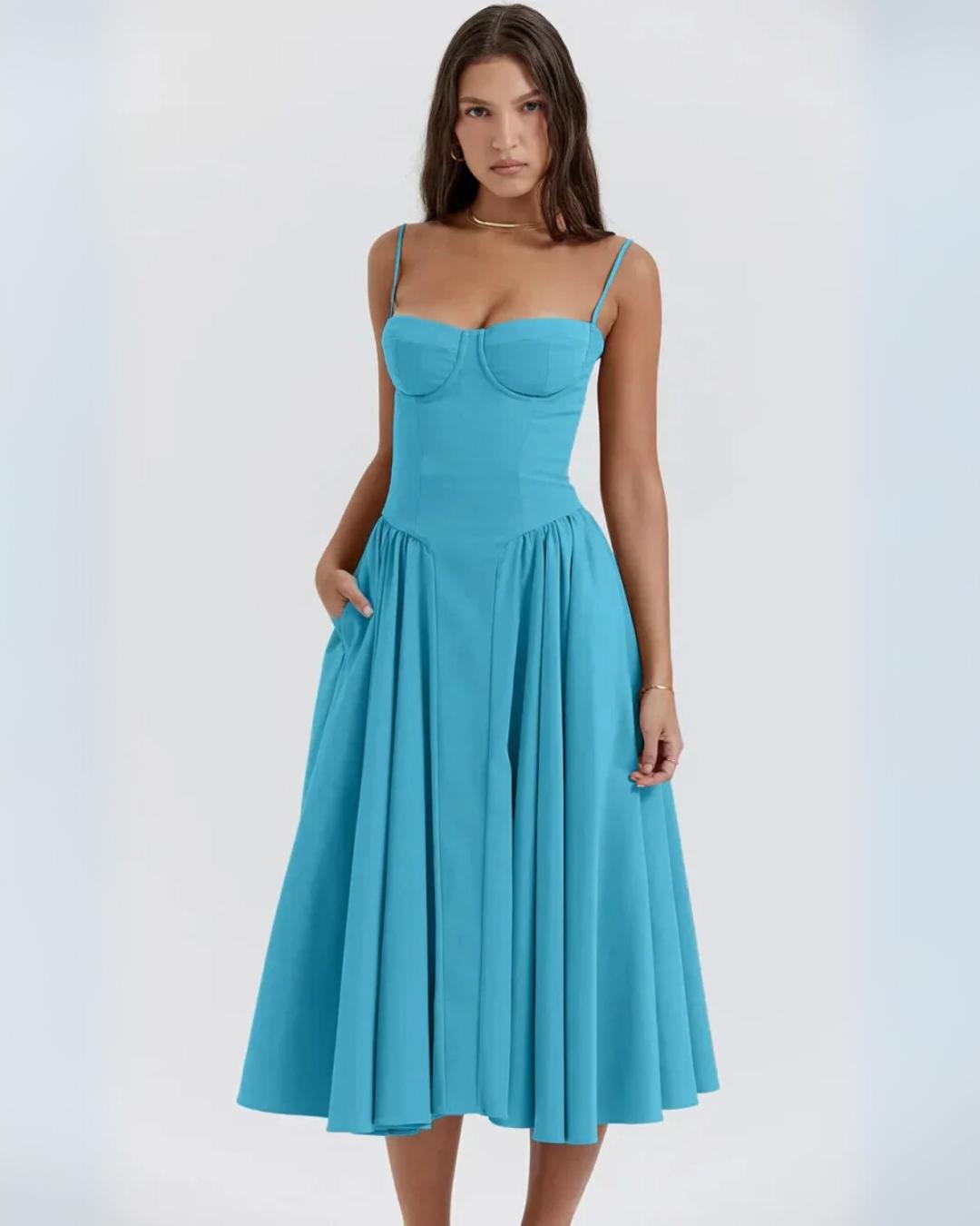 Karletta: Leichtes Midikleid mit Taschen