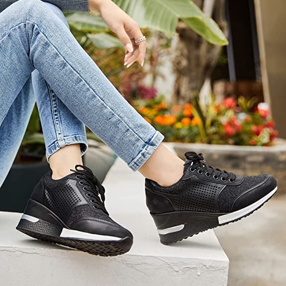 Amelia: Orthopädische Keilabsatz-Turnschuhe mit hohem Absatz