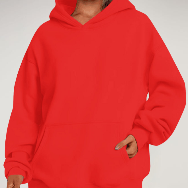 Großer Kapuzenpullover mit langen Ärmeln und Taschen von Fudus