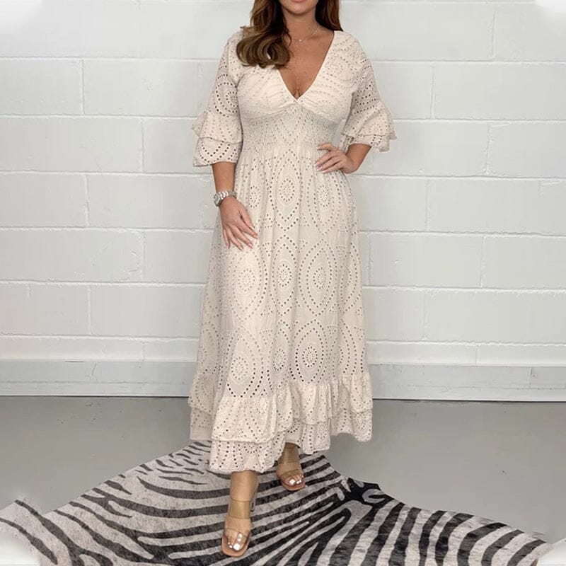 Festliches Kleid mit Volantärmeln – Klaudia