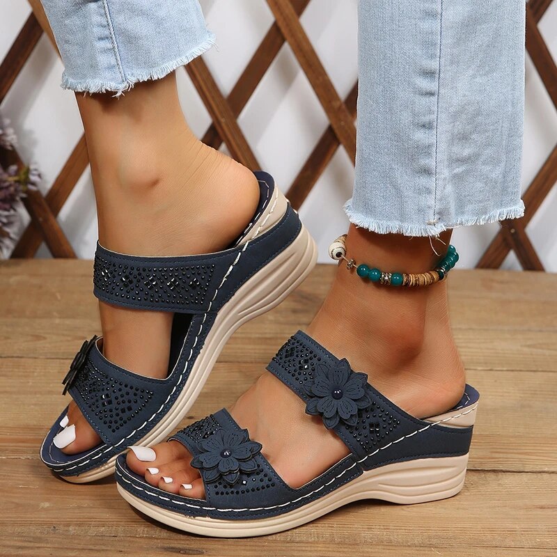 Orthopedic Flower Wedge Sandals FLEUR