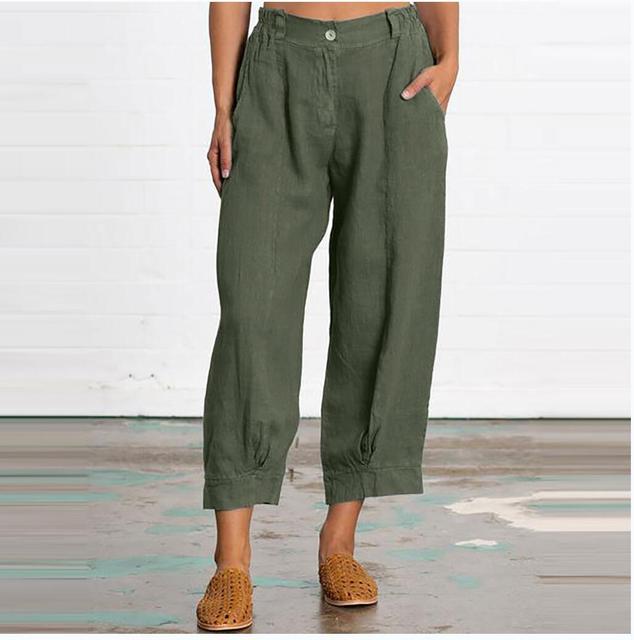 ARIELLA Loose Trousers with Button Fastening