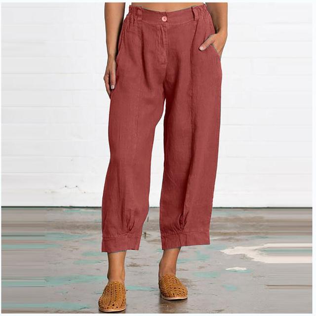 ARIELLA Loose Trousers with Button Fastening