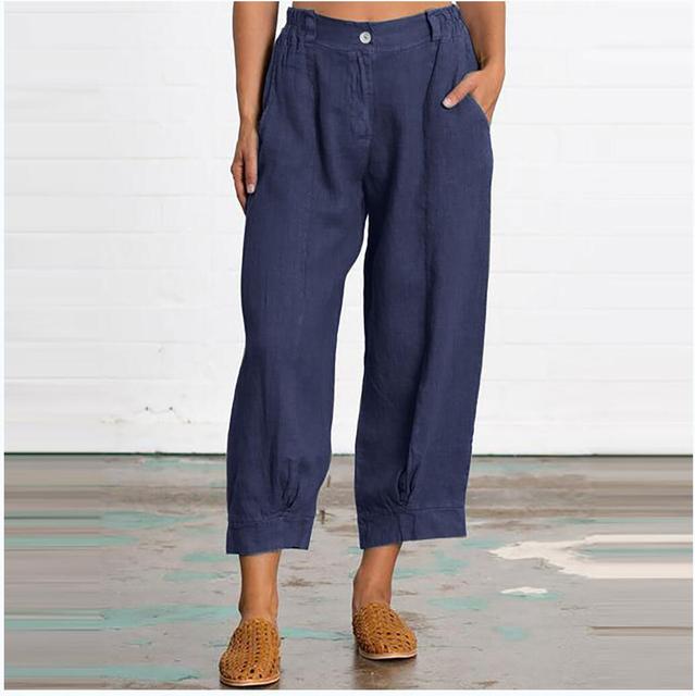 ARIELLA Loose Trousers with Button Fastening