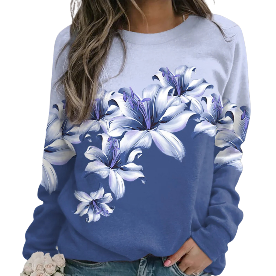 Damen-Sweatshirt mit Blumenmuster von Fudus