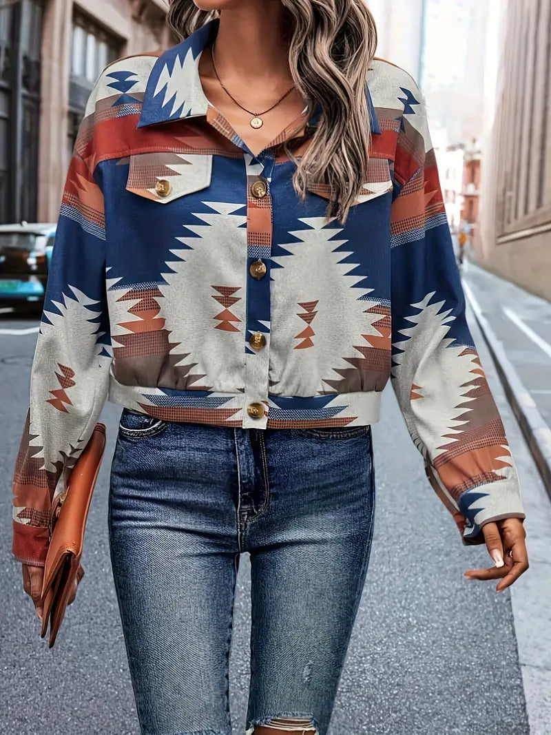 Farbige Jacke mit geometrischem Muster von Tashina