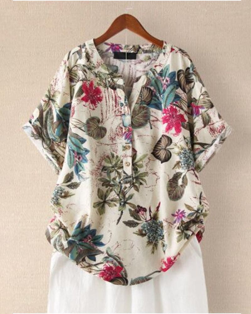 Fudus Damen Kurzarm-Druck Shirt