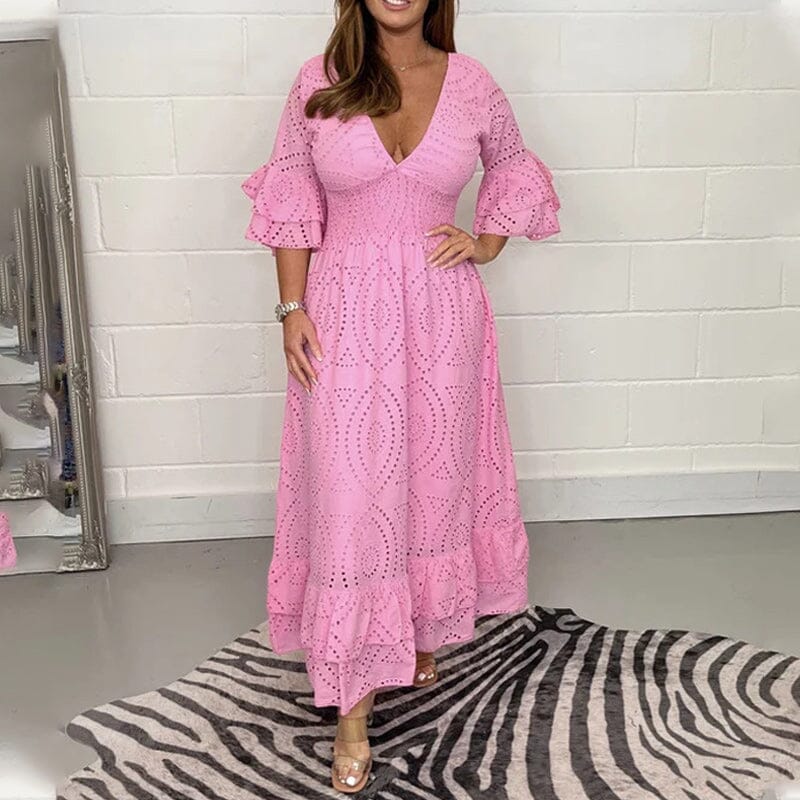 Festliches Kleid mit Volantärmeln – Klaudia