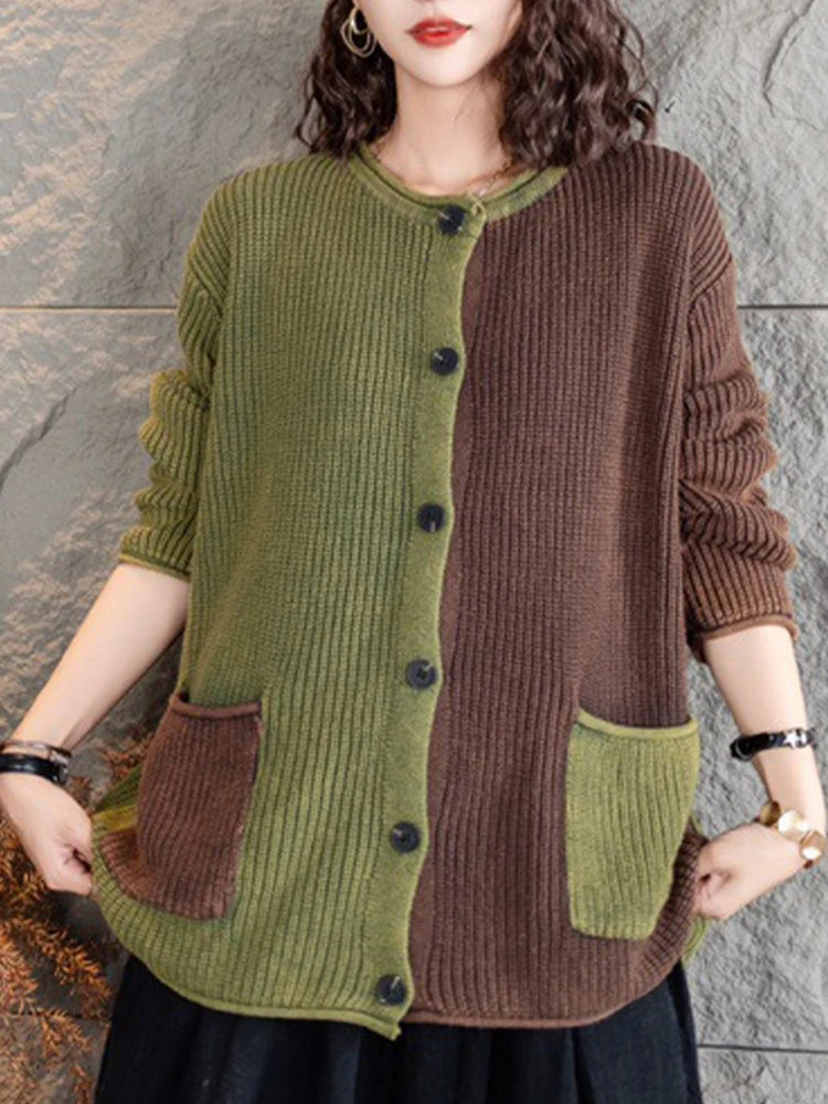 Amelia® | Großer Strickmantel mit Farbverlauf