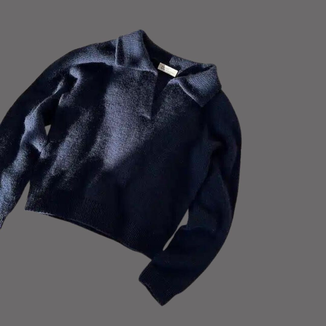 Bequemer Rollkragenpullover aus Baumwolle mit gerippten Bündchen