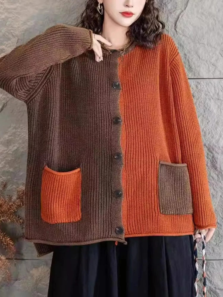 Amelia® | Großer Strickmantel mit Farbverlauf