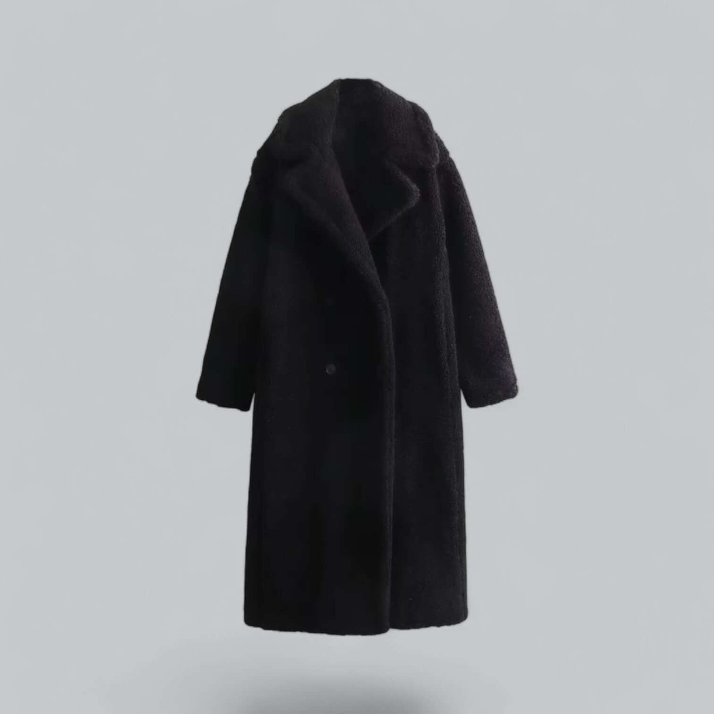 Krohn-e | Damen Teddy Kunstfell Lange Jacke