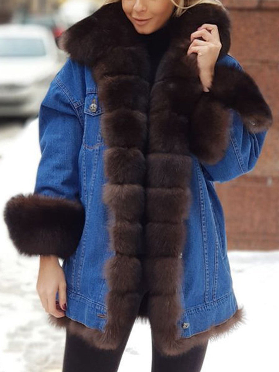 Eudora Denim Kunstfelljacke