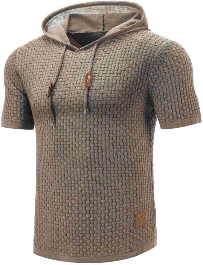 Fudus bequemer, warmer Kapuzenpullover mit kurzen Ärmeln