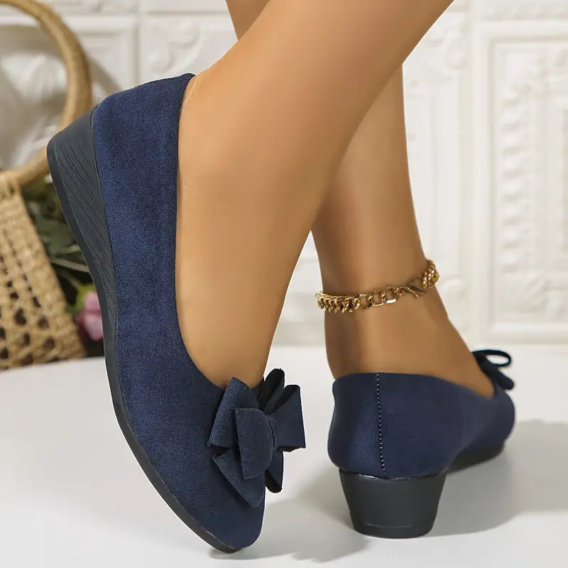 Kelsey Bowknot Dekor Wedge Heel Shoes