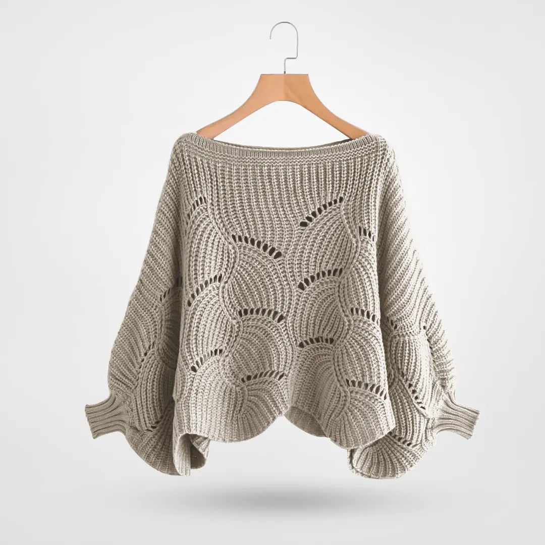 Damen-Strickpullover mit Puffärmeln, kurz geschnitten