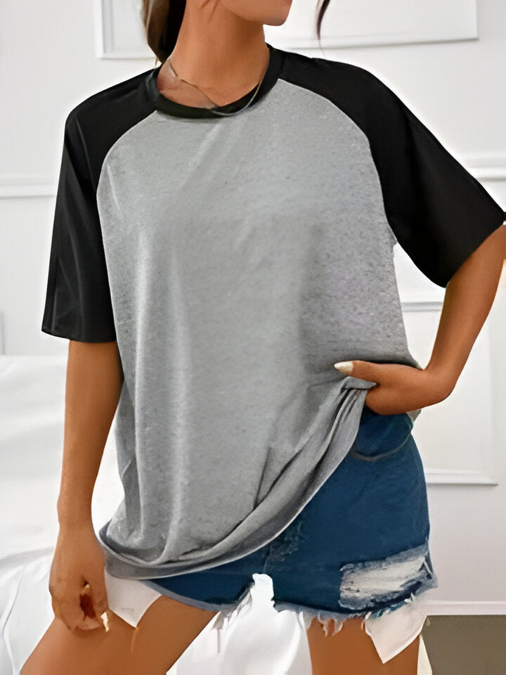 Fudus Damen-Sporthemd: Lockerer Schnitt, Farbblock-Design