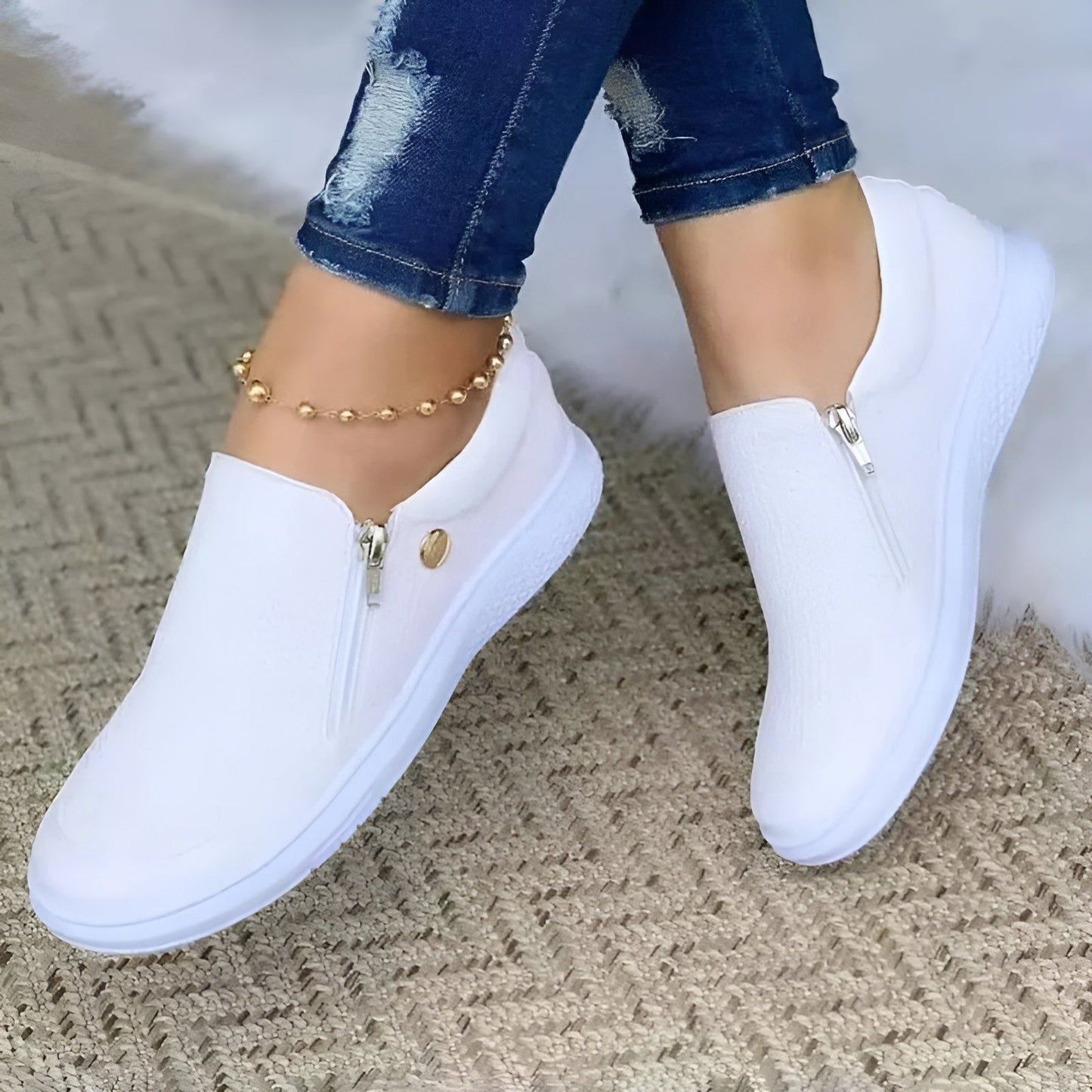 Orthopädische Damenschuhe mit Reißverschluss