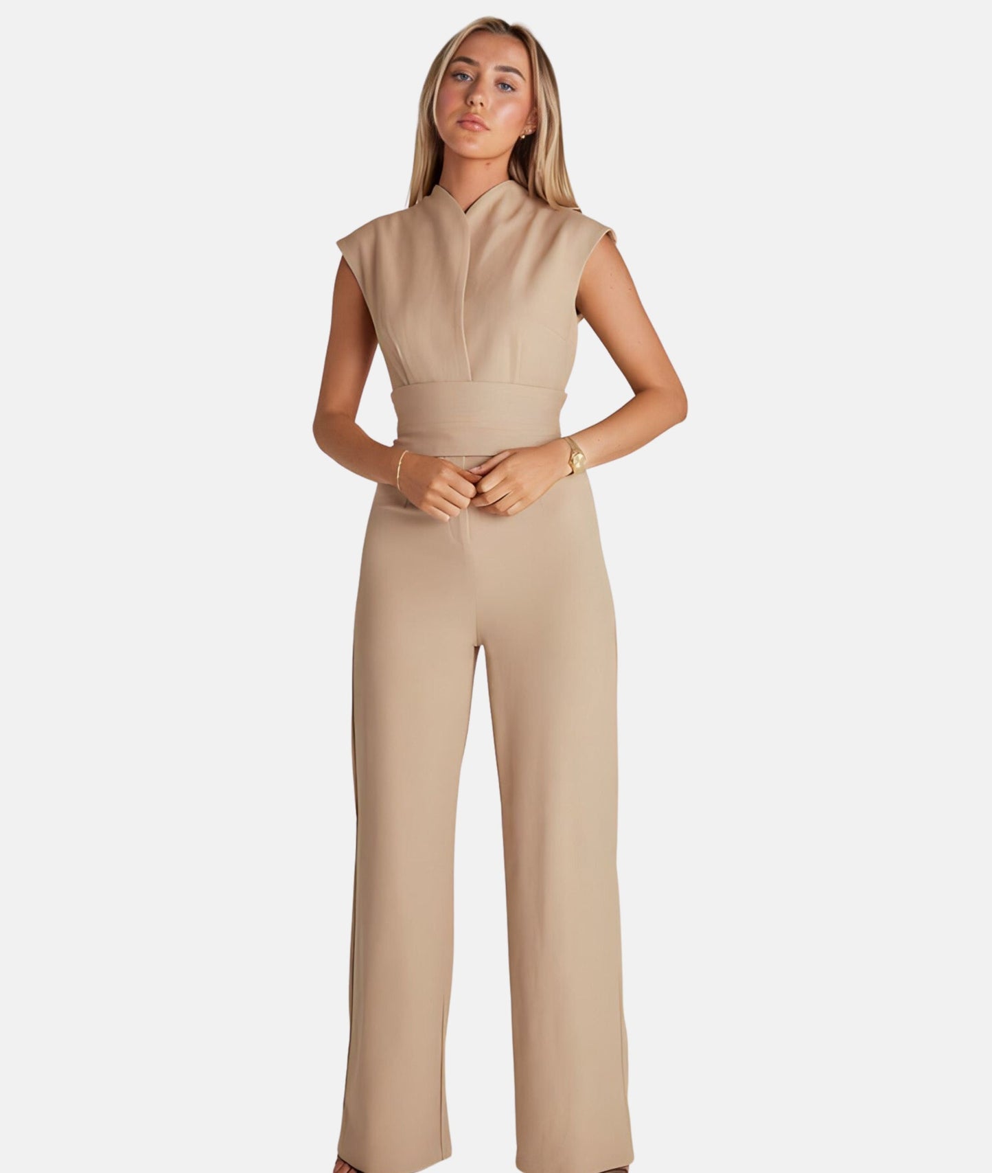 Wickel-Jumpsuit von Sarkeysha mit weitem Bein und modischem Design