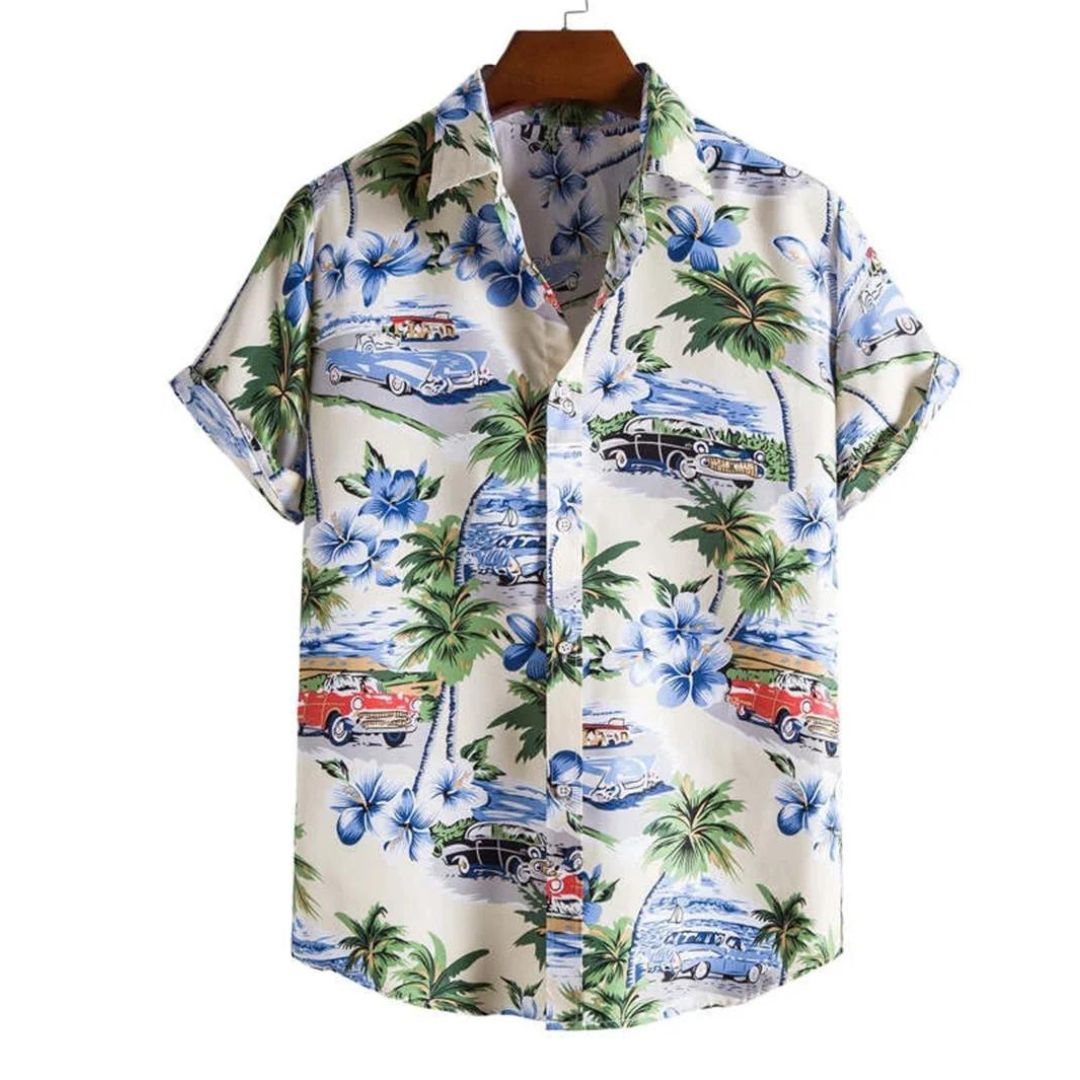 Fudus: Casual Hemd mit tropischem Palmenprint