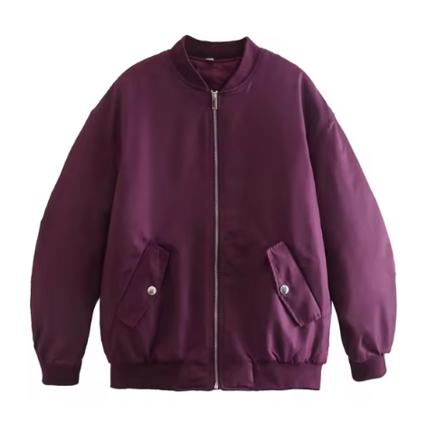 Baumwolljacke Cleo: figurbetonte, unifarbene Stehkragenjacke