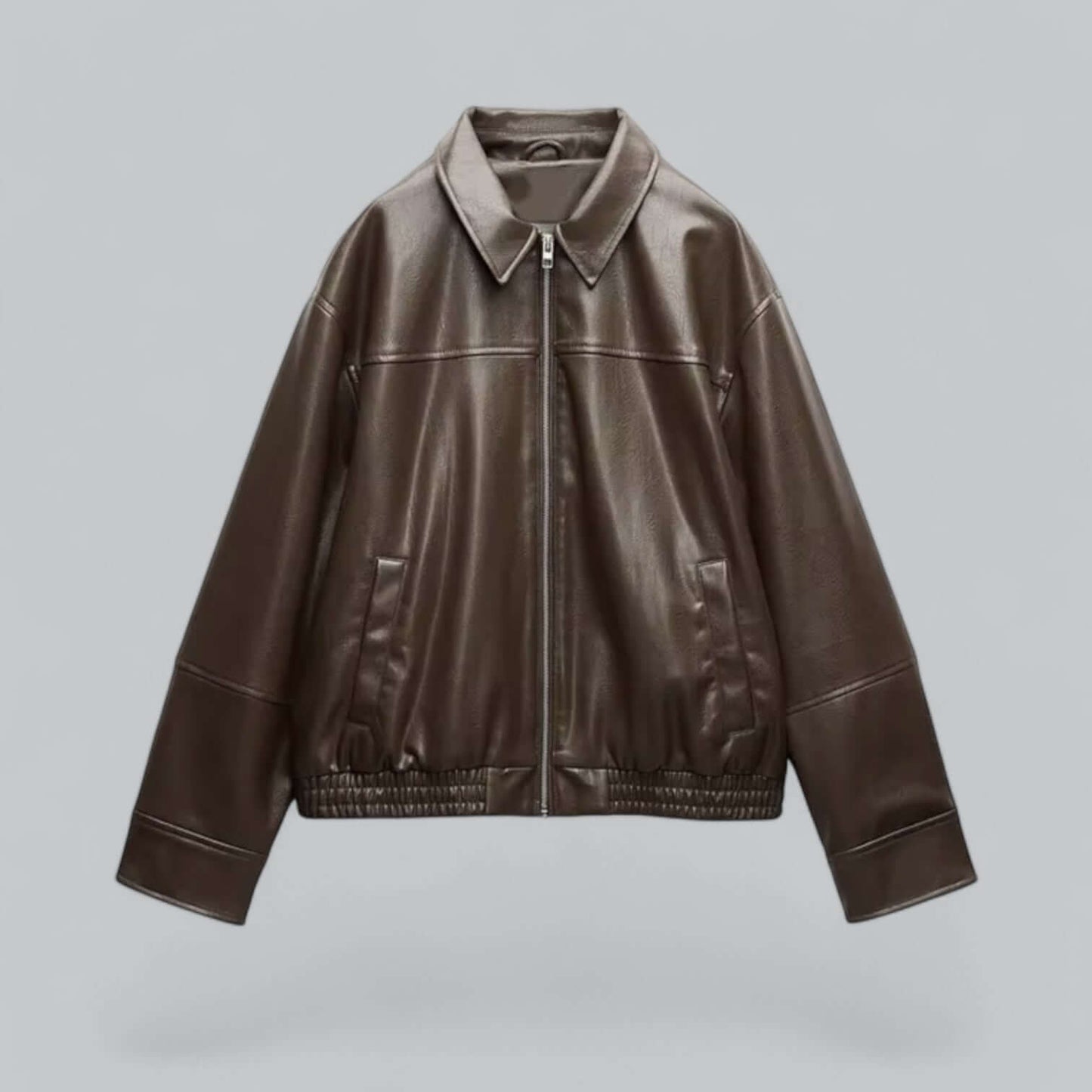 Krohn-e | Damen Vintage Stil Kunstlederjacke