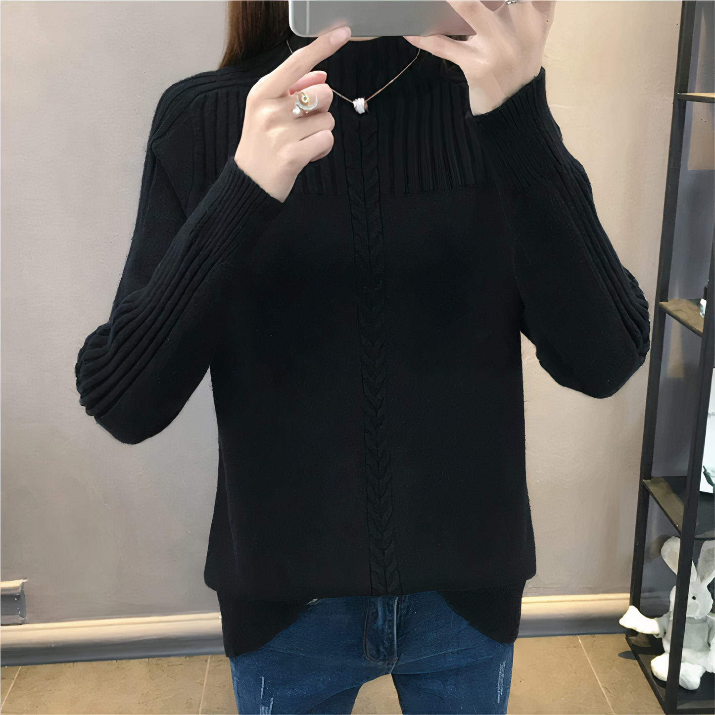 Gestrickter Rollkragenpullover - Anna