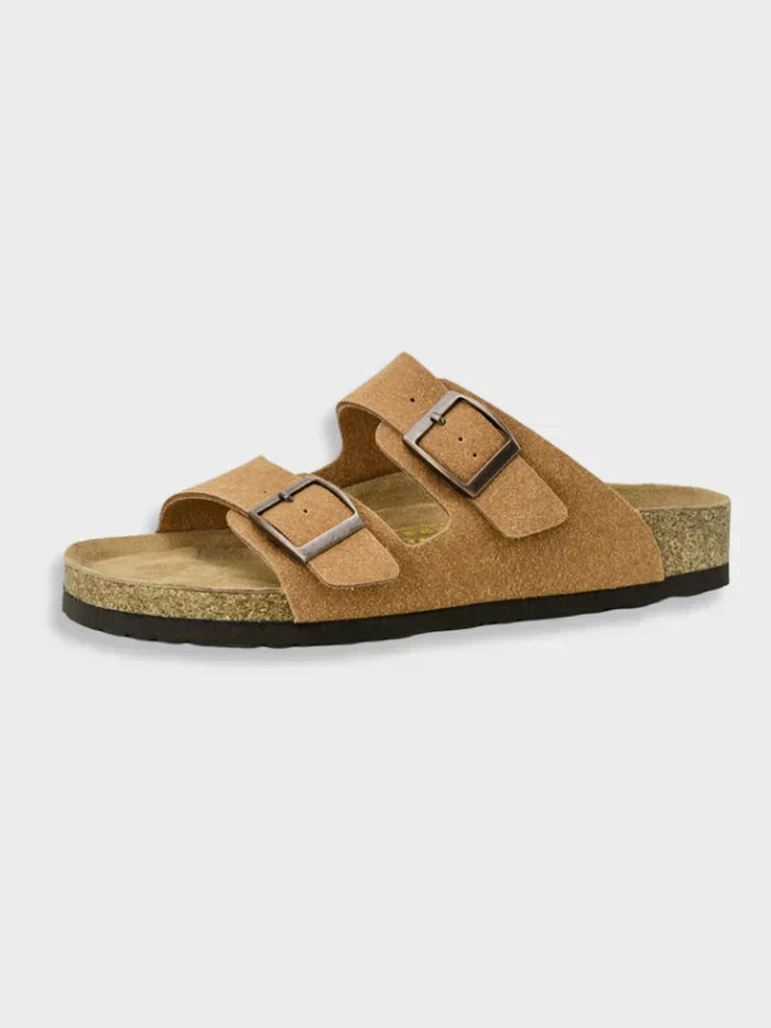 Damen-Sandalen aus Leder mit Korksohle