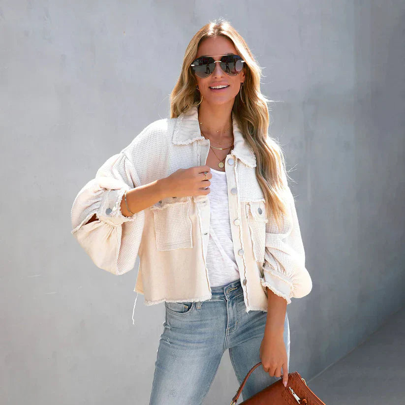 Krohn-e | Ausgefressener Saum Cropped Mantel