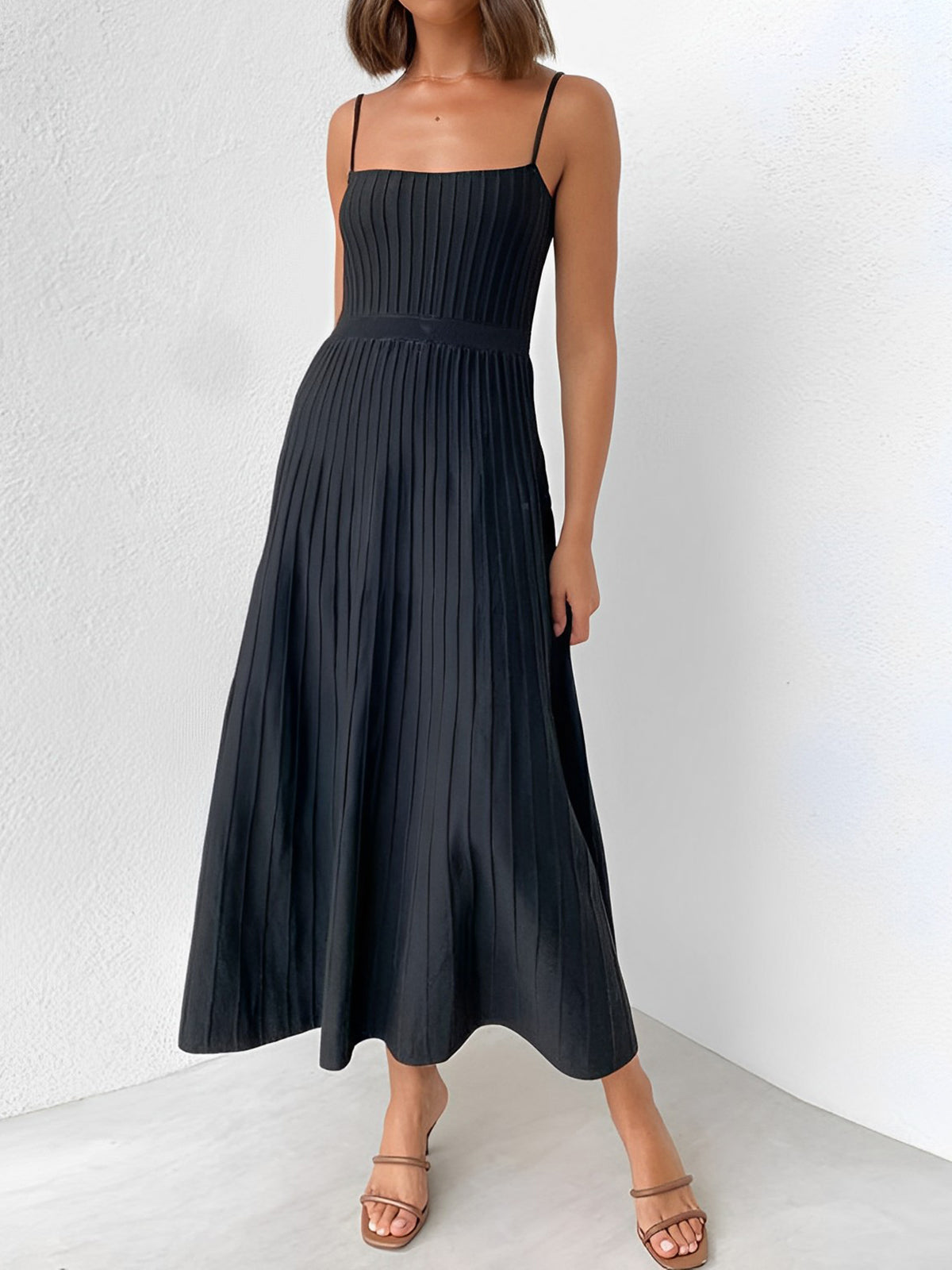 Midi-Plissee-Kleid für Damen
