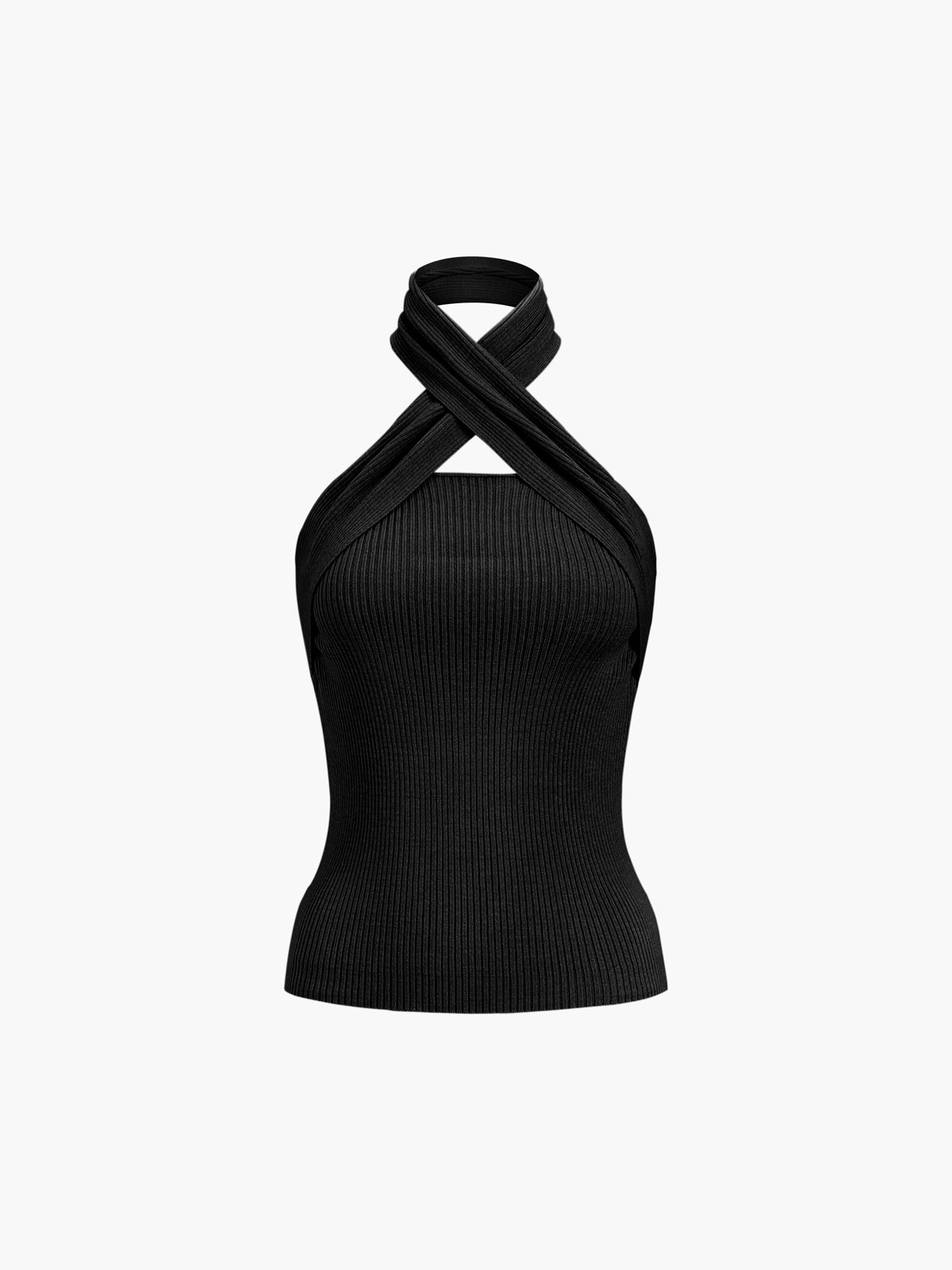 Fudus Edelkastanie Halfter Ribbed Knit Top