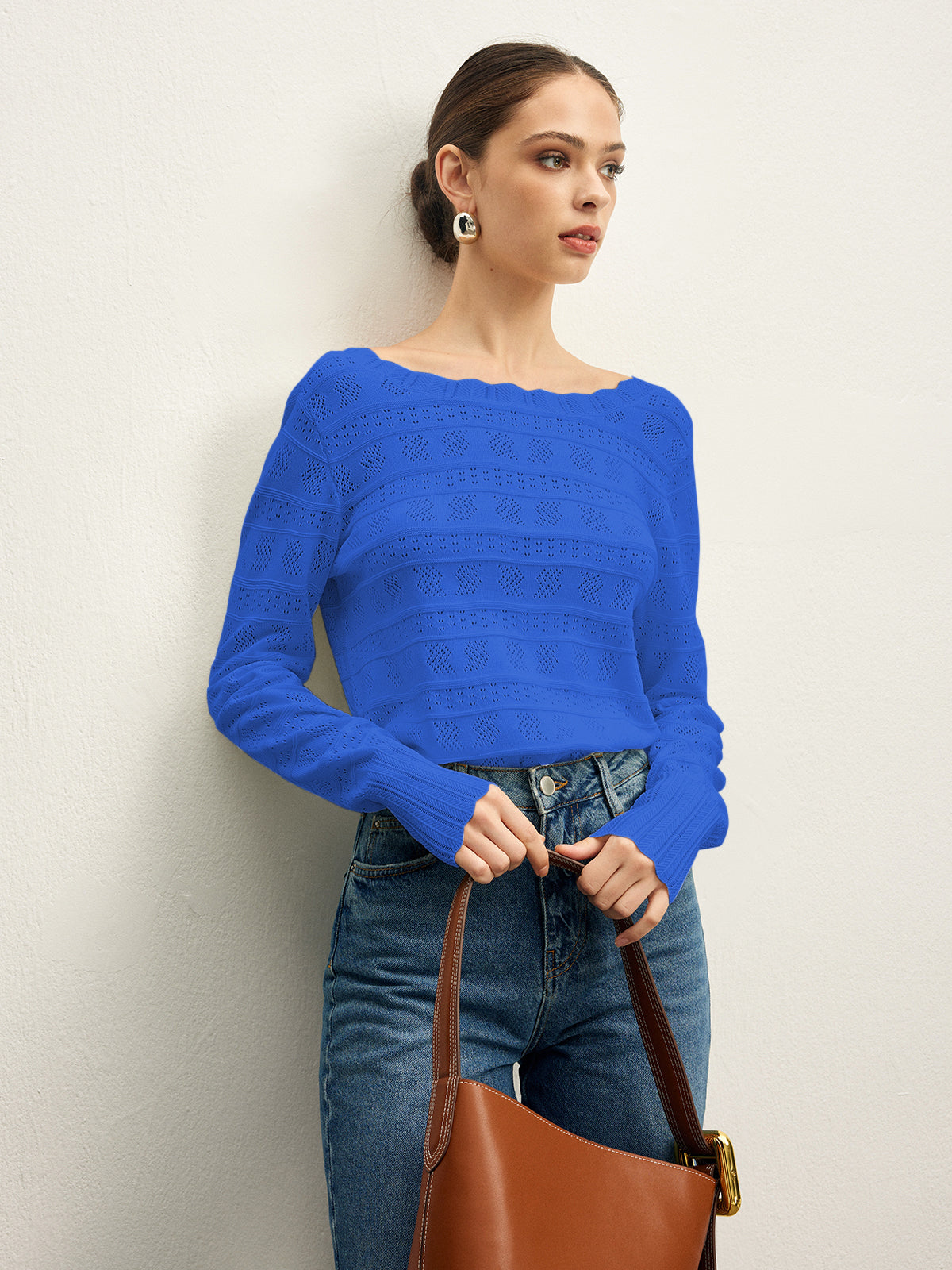 Fudus Pointelle Strick Top, ärmellos, figurbetont