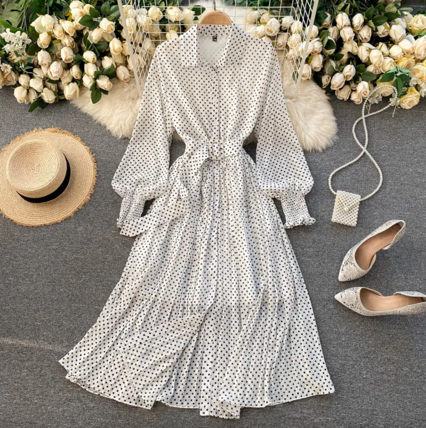 Stilvolles Polka Dot Kleid - Erstklassig