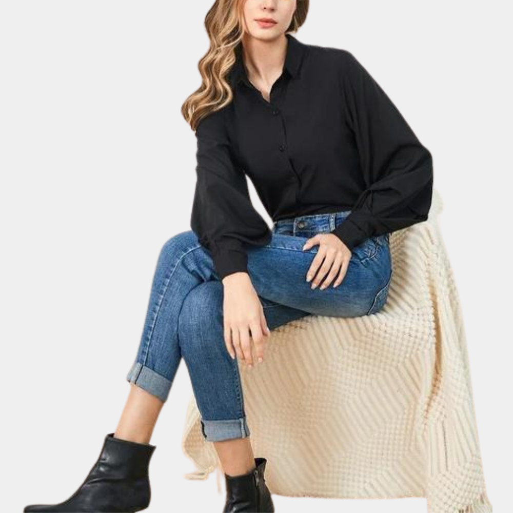 Damenbluse Oceane mit eleganten Flügelärmeln