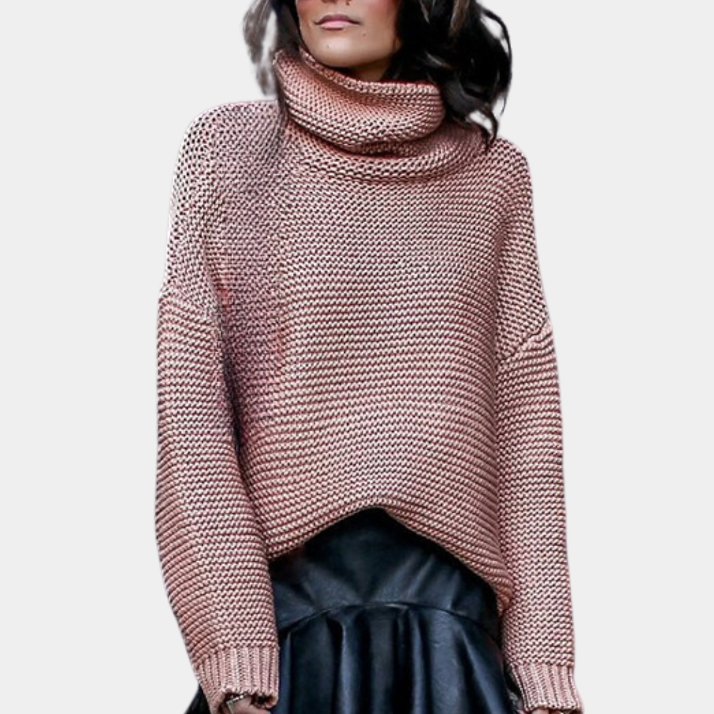 Elegantes, luxuriöses Damen-Strickpullover mit Rollkragen von Layne