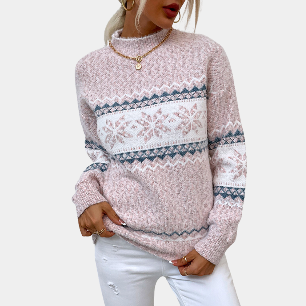 Zauberhafter Heidi-Pullover mit Schneeflockenmuster für Damen