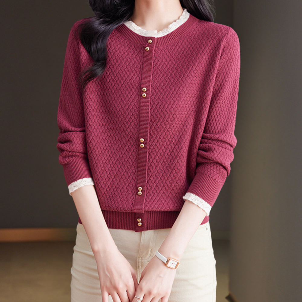 Elegantes Damen-Pullover mit ausgefallenen Knöpfen von Nevena