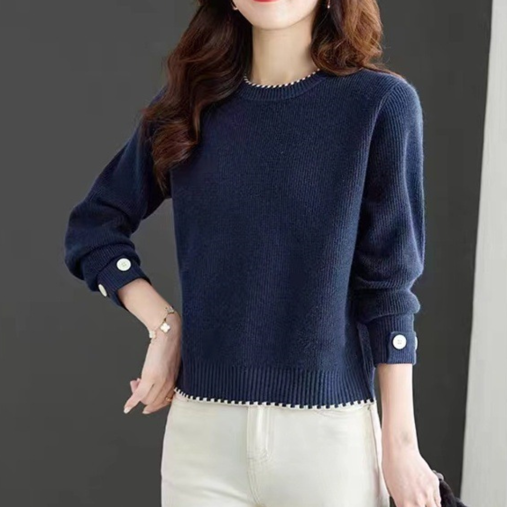 Peninah: Edler Damenpullover mit Rundhals