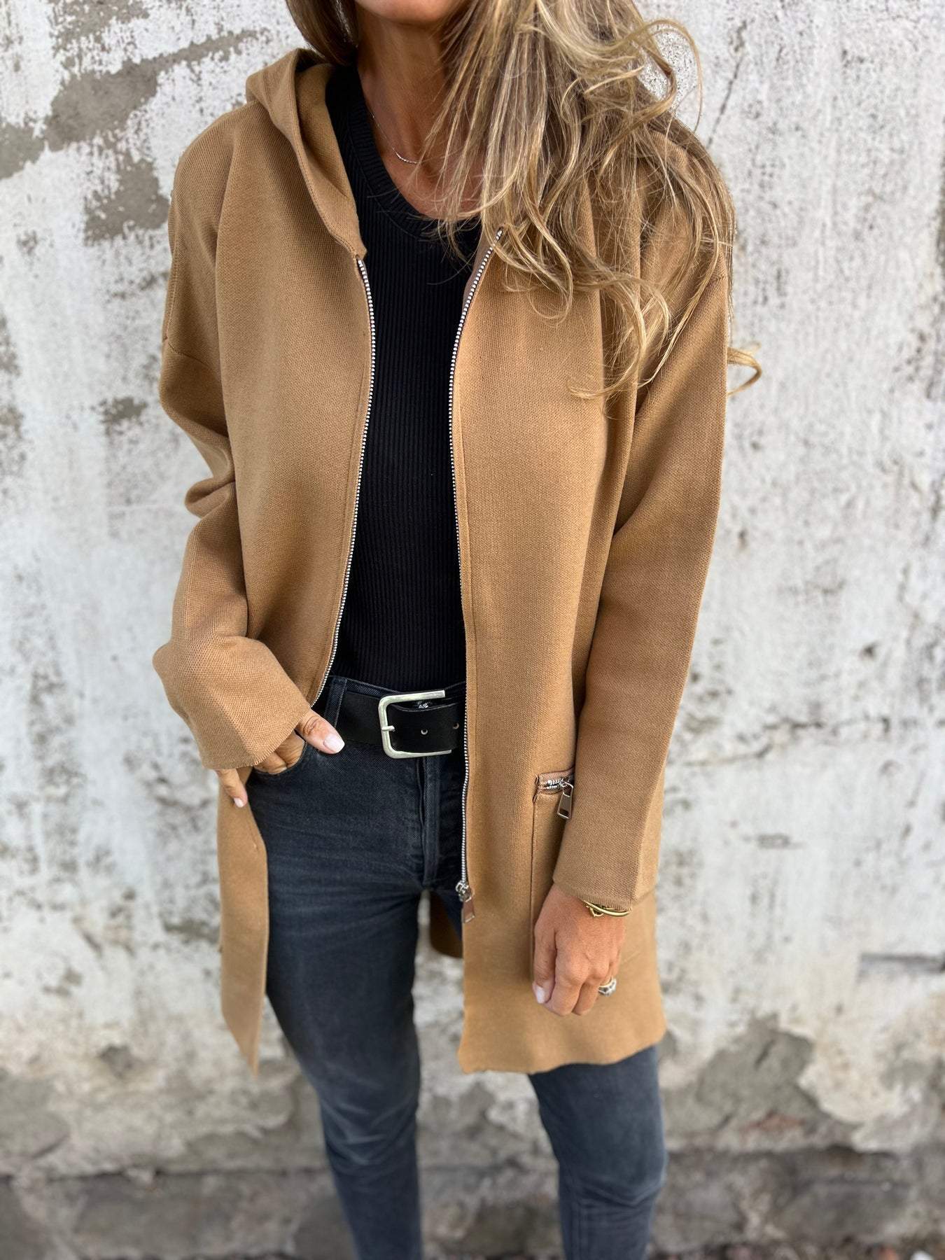 Coole Kapuzenjacke mit Reißverschluss für Damen - Carlie