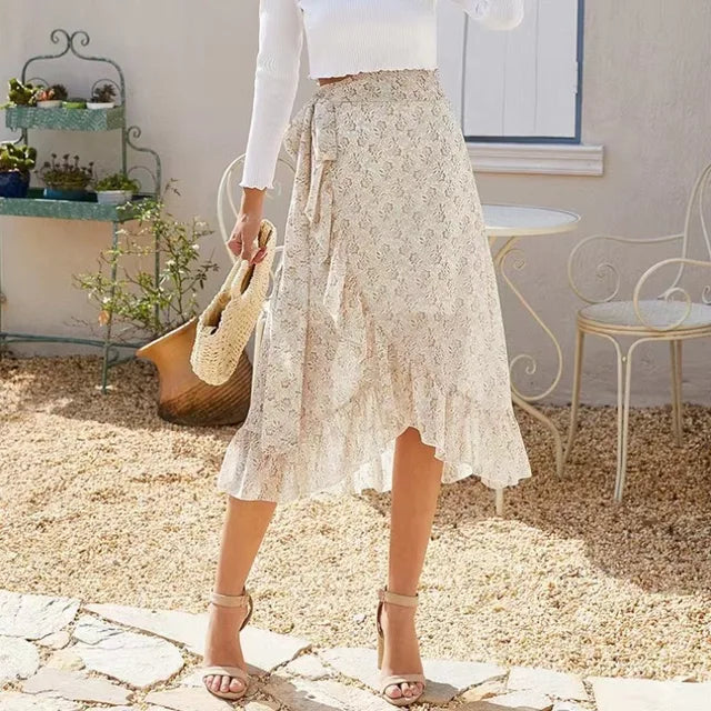 Isolde Midi Skirt in Irregular Chiffon