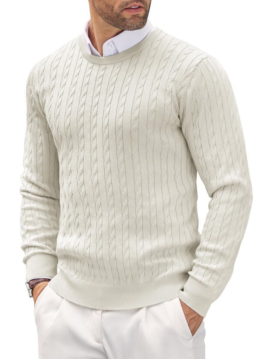 Slim Fit Feinstrickpullover für Herren mit Rundhals