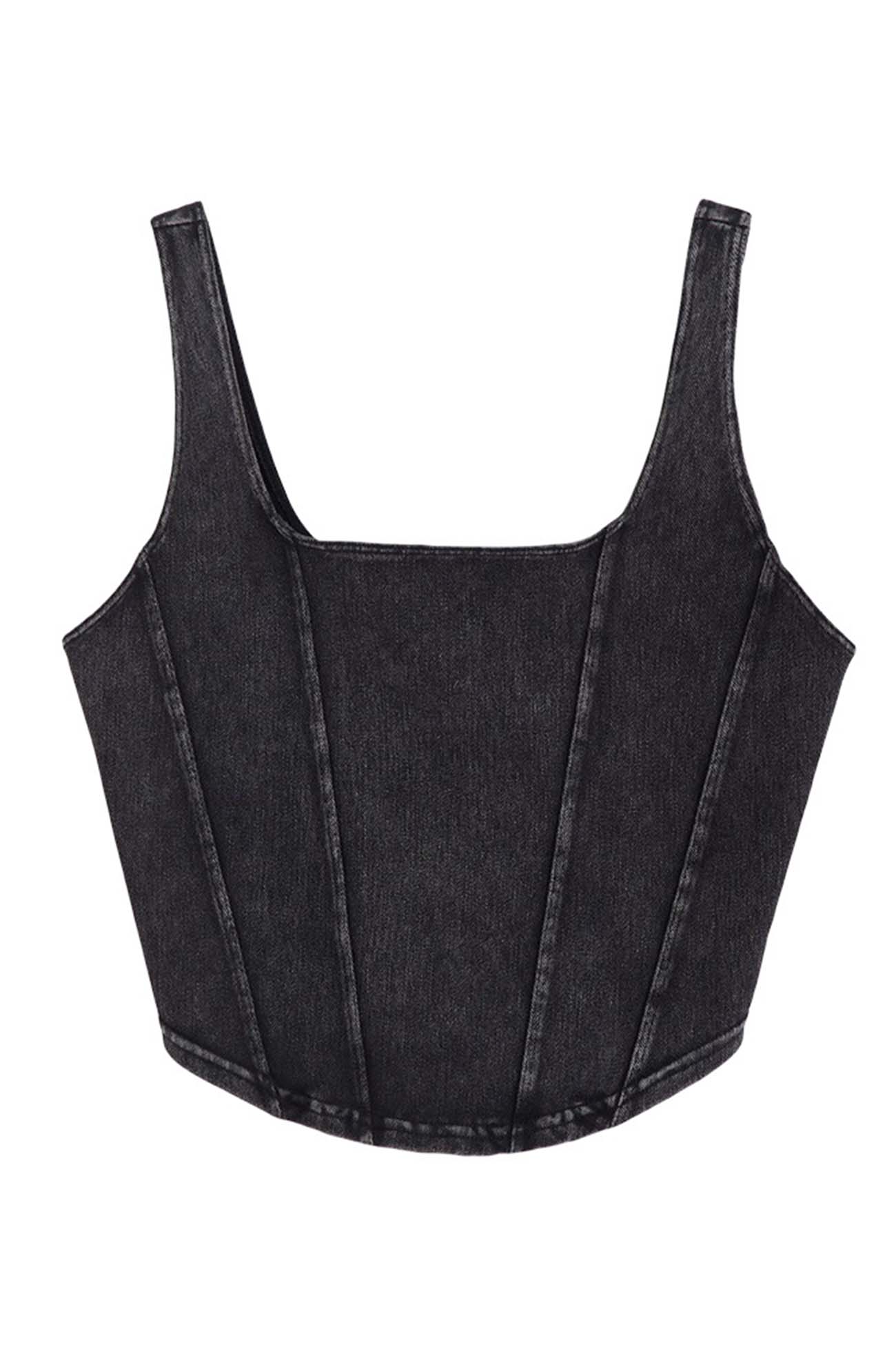 Detailliertes Naht Tanktop mit quadratischem Ausschnitt von Fudus