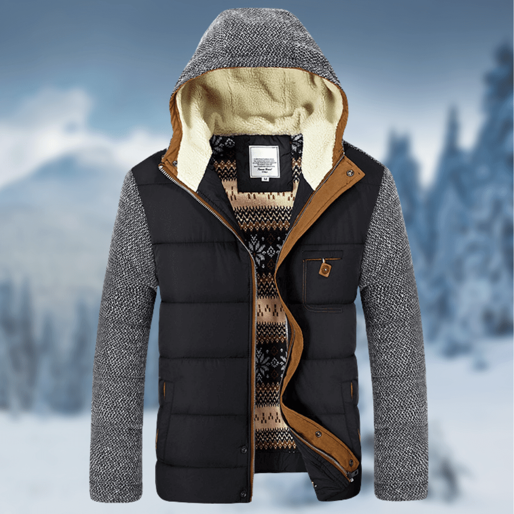 Herren Winterjacke mit Schneeflockenmuster