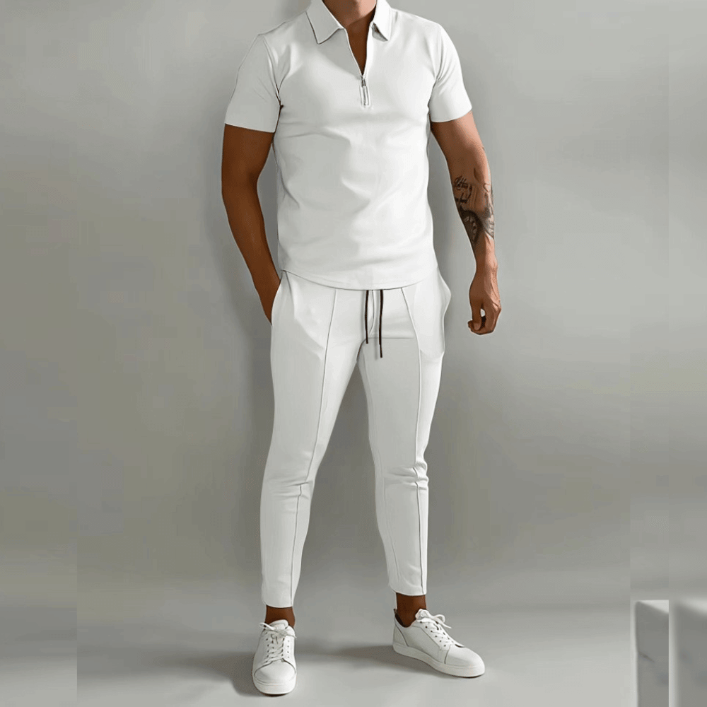 Edles Herren-Outfit: Polohemd und elegante Hose
