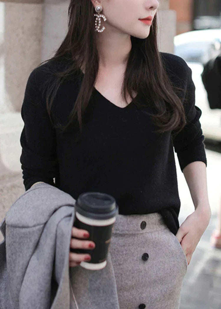 Jaemy V-Neck italienischer Strickpullover