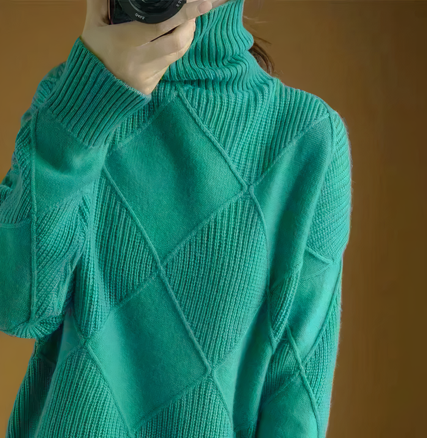 Rollkragenpullover mit langen Ärmeln – Ellie