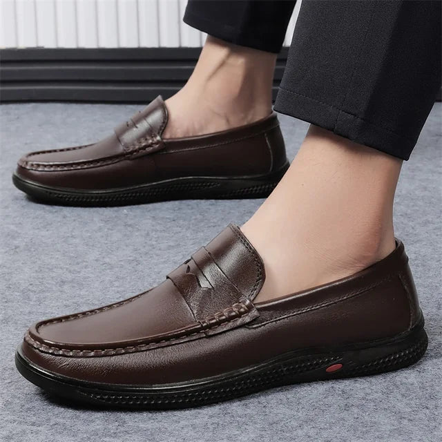 Herren Slipper aus Echtleder Mokassin