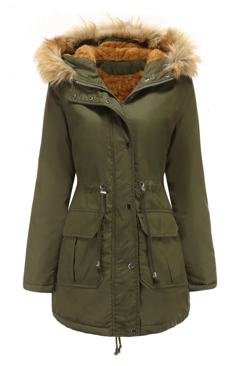 Damen-Winterparka mit Kunstfellkapuze – Modell Fiene